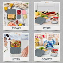 Vesteel Stainless Steel Lunch Container Set, Leak Proof Bento Box with Silicone Lids, Portable Metal Lunch Box for School and Daycare(25OZ + 8OZ*2), Grey - Brands For Less USA