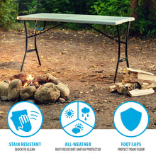 Lifetime 5 Foot Rectangle Fold-in-Half Table, Indoor/Outdoor Essential, Gray, 60.3" x 25.5" - Brands For Less USA