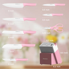 Astercook Knife Set, 14 Pieces Kitchen Knives Set with Healthy Anti-Rust Coating, Stainless Steel Knife Sets with Built-in Sharpener, Sharp & Rust Resistant Dishwasher Safe