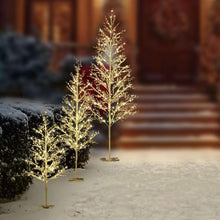My Texas House 3 Pack Warm White Twinkling LED Icy Cube Beaded Tree, 4ft/5ft/6ft assorted