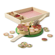 Melissa & Doug Wooden Pizza Party Play Food Set with 36 Toppings for Toddlers Age 3+