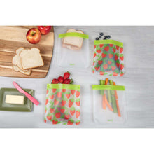 Ello Plastic Reusable Food Storage Bags 12 Pack, Summer Fruits