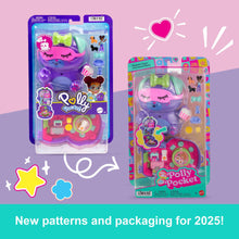 Polly Pocket Sleepover Puppy Compact Playset with 1 Micro Doll, Pet Dogs, Food & Styling Accessories