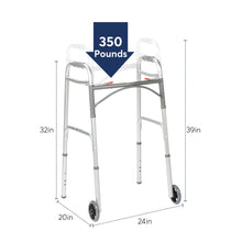 Drive Medical Deluxe Two Button Folding Walker with Wheels - Brands For Less USA