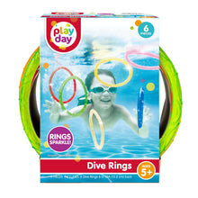 Play Day Sparkly Pool Ring Diving Set for Children, Multi-Color, 6 Rings