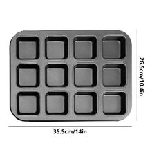 Brownie Pan with Dividers, 1 Set 12 Cavity All Edges Square Cupcake Brownie Pans Mini Cake Non Stick Baking Carbon Steel Bread Mold Small Edge 3x4 Individual Cutter Sheet Tray for Cookie Oven - Brands For Less USA