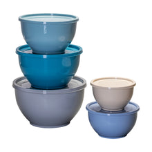 Mainstays 10-Piece Nonslip Nesting Plastic Mixing Bowl Set with Assorted Lids