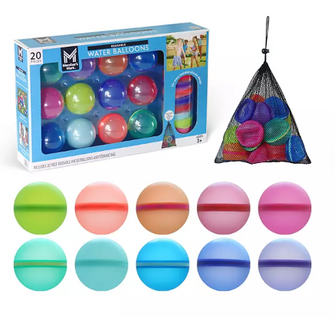 Member's Mark Self-Sealing Reusable Water Balloons with Mesh Storage Bag, 20 pc.