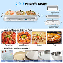 Costway Food Warmer Buffet Server 450W Stainless Steel Electric Warming Tray for Parties