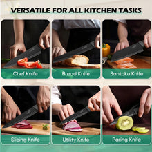 Vesteel Knife Block Set for Kitchen, 15-Piece High Carbon Stainless Steel Knives Set with Ergonomic Handle, Ultra-sharp & Rust Resistant