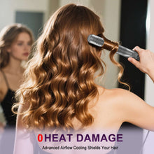 NEXPURE Airflow Styler Curling Iron, Flat Iron Hair Straightener and Curler 2 in 1, Ionic Curling Wand with 360°Cool Air Lock in Style,5 Temps & Anti-Scald, Purple