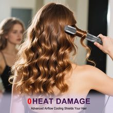 NEXPURE Airflow Styler Curling Iron, Flat Iron Hair Straightener and Curler 2 in 1, Ionic Curling Wand with 360°Cool Air Lock in Style,5 Temps & Anti-Scald, Purple