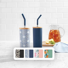 Member'S Mark 24-Oz Stainless Steel Insulated Tumblers with Wood Lids and Stainless Steel Straws, Assorted Colors (2 Pk.)