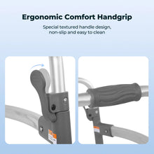 Naipo Compact Folding Walker with Trigger Release and Glide Skis for Seniors Elderly, 5 Inches Front Wheels Support Up to 350lbs, Silver - Brands For Less USA