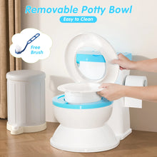 2-in-1 Toddler Potty Training Toilet with Flushing Sound,Blue – Detachable Seat for Boys & Girls, Wipes & Toilet Paper Storage, Easy Clean - Brands For Less USA