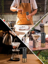 FOHERE Manual Coffee Grinder, 7-Angle Stainless Steel Conical Burrs, External Adjustment, For All Coffees