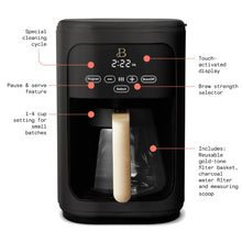 Beautiful 14-Cup Programmable Drip Coffee Maker with Touch-Activated Display, Black Sesame by Drew Barrymore