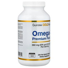 California Gold Nutrition, Omega-3, Premium Fish Oil, 240 Fish Gelatin Softgels