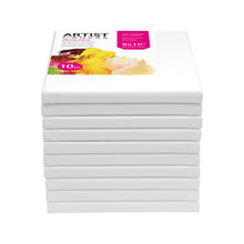 Studio Stretched Canvas, 8"X10", 10 Pack, 100% Cotton Acid Free, White, Academic Canvas, For All Skill Levels