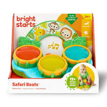 Bright Starts Safari Beats Musical Drum Toy with Lights, Ages 3 Months +, Infant and Toddler, Unisex