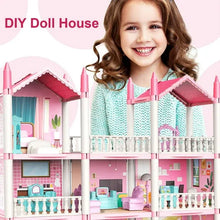 Dollhouse Play Toys Set, 5 Rooms Kids Dollhouse with Doll Toy Figure, Furniture and Accessories, Doll House Gift Toys for Kids Girls Ages 3 & Up, Pink - Brands For Less USA
