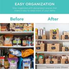 Best Choice Products Set of 4 12in Woven Water Hyacinth Pantry Baskets w/ Chalkboard Label, Chalk Marker - Brands For Less USA