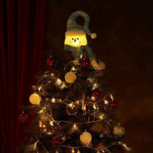 1pc Classic Style Lighted Snowman Christmas Tree Topper - Plush Fabric, Battery Operated (2 AA Not Included), Festive Holiday Ornament for Xmas Party Decor