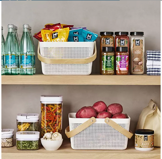Member's Mark Basket with Wood Handles, Set of 2