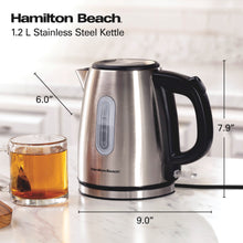 Hamilton Beach Stainless Steel Electric Kettle, Tea & Water Kettle, 1.2L, with Ultra-Fast Heating & Auto Shutoff