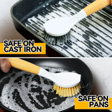 propuri Dish Brush Set with Bamboo Handle, Kitchen Scrub Brush,3 Pack Yellow White Black - Brands For Less USA