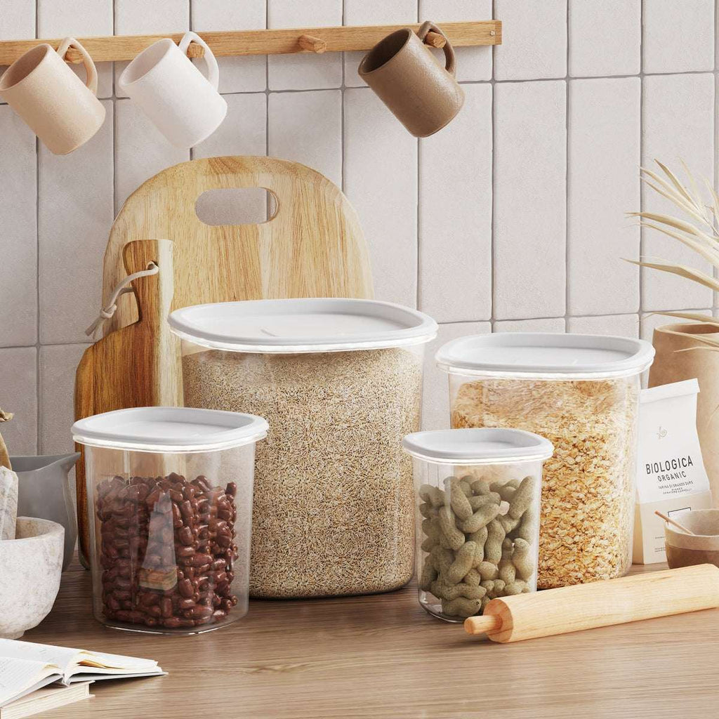 Mainstays 8-Piece Plastic Pantry Food Storage Container Set, Kitchen P ...
