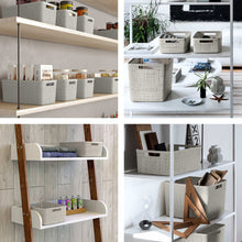 Curver Jute Narrow Beige Plastic Decorative Storage Basket, 13.6 in x 6.7 in x 5.7 in