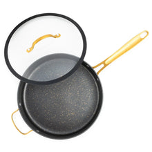 Thyme & Table Non-Stick 5 Quart Signature Sauté Pan with Glass Lid, Black & Gold - Brands For Less USA