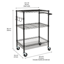 Hyper Tough 3-Tier New Multipurpose Rolling Cart, Black Color, 495lbs Load Capacity