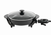Mainstays 12" Round Ceramic Skillet, Black,Nonstick, 1200W, Removable Temp Control, Dishwasher Safe