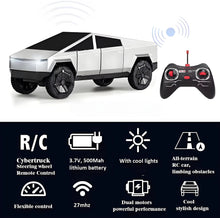 1:12 Cool Cybertruck RC Pickup - 4WD Dual-Motor High-Speed All-Terrain 27MHz RC Car with LED Lights - Kids Boys Gift Toy