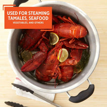 Imusa 10Qt Aluminum Steamer or Stock Pot with Glass Lid & Removable Rack - Brands For Less USA