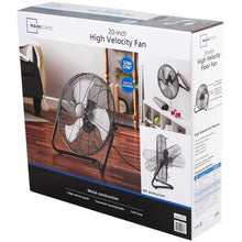Mainstays 20" 3-Speed High Velocity Tiltable Black Steel Floor Fan
