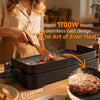 SENSCHEF 20 inch Electric Griddle, Foldable Anti-Mess Shield, 1700W Rapid Heating, ILAG Nonstick, Dishwasher Safe