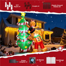 GVDV 8FT Christmas Inflatables Outdoor Decorations, Blow Up Yard Decoration(Gingerbread Man & Christmas Tree)