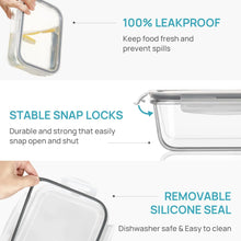 2Pack 1860ml/ 63oz Large Glass Storage Containers with Lids, Meal Prep Food Container Set with Snap Airtight Lid for Baking, Microwave, Oven, Leak Proof, for Freezer, Dishwasher, Grey - Brands For Less USA