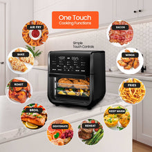 Gourmia All-in-One 14-Quart Air Fryer, Oven, Rotisserie, Dehydrator with Temperature Probe, Stainless Steel