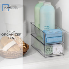Mainstays Large Clear Plastic Organizer Bin for Bathroom