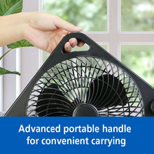 Mainstays New 9-inch Box Indoor Comfort Personal AC Electric Fan, 3 Speeds, Black