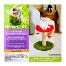 Vibrant Life Deluxe Jute Mushroom Cat Scratching Post with Dangling Bird Toy, Multicolor