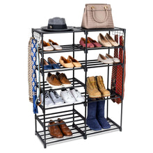 Mainstays Black 7-Tier Shoe Rack with Space-Saving Design, Holds 21 Pairs