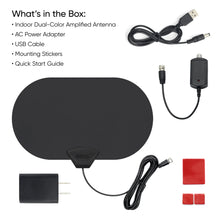 onn Indoor Dual-Color Amplified Antenna, 50 mile Range