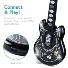 Best Choice Products 19in Kids Flash Guitar, Pretend Play Musical Instrument Toy for Toddlers w/ Mic, Stand - Black