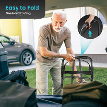 Naipo Compact Folding Walker for Seniors & Adults, Deluxe Lightweight Mobility Aids Walker with 5" Wheels and Trigger Release up to 300 lbs, Aluminium - Brands For Less USA