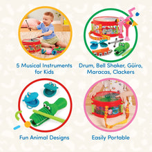 Battat Animal Jamboree Toy Drum and 4 Musical Instruments, Toddler and Preschool Toys